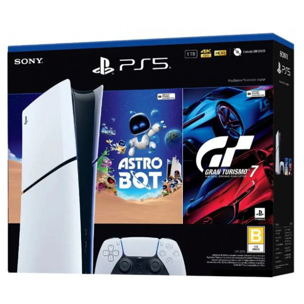 ps5-Consola slim 1tb Digital + Astrobot y Gran turismo 7