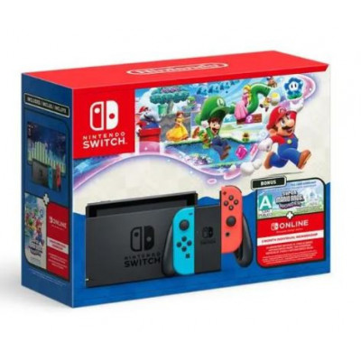 nsw-consola switch  neon + Mario Wonder + 3 meses de Switch online.