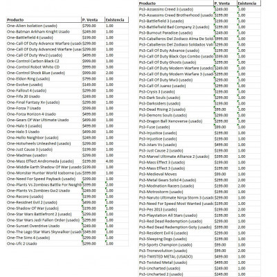 .catalogo de juegos seminuevos plaza de la tecnologia