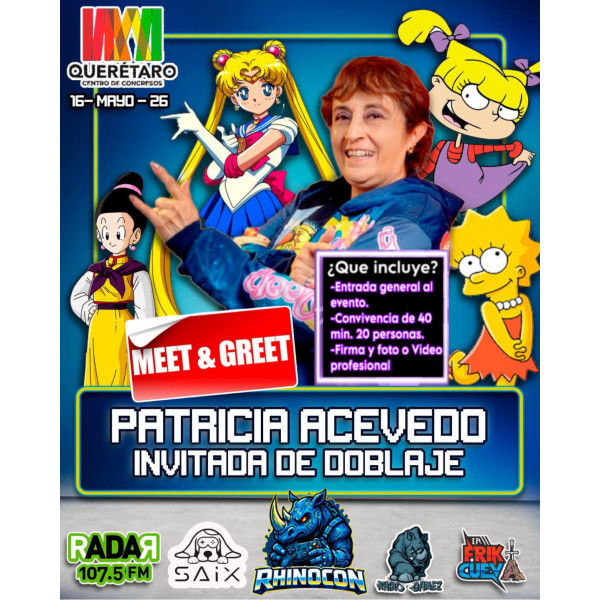 MEET & GREET PATY ACEVEDO + ENTRADA GENERAL RHINOPASS (RHINOCON)