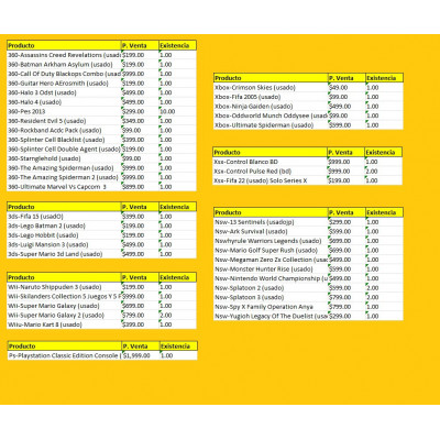 .catalogo de juegos seminuevos plaza de la tecnologia